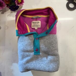 Burton Pink and Gray Fleece Pullover